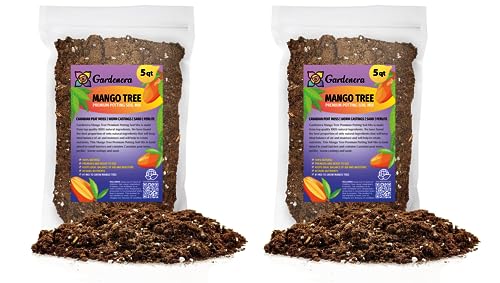 GARDENERA Mango Tree Plant Potting Soil - Experience Juicy Mangoes and Vibrant Growth with Professional Grade Mix - 10 Quart