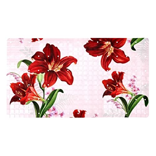 Tapis de bain antidérapant pour baignoire familiale rouge - 2