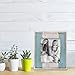Barnyard Designs Rustic Wood Picture Frame – Farmhouse or Coastal Beach Distressed Wooden Photo Frame, White/Turquoise (8