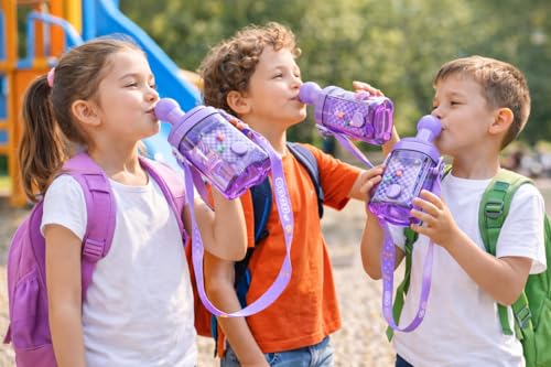 Image of Raawan Kids Water Bottle 700ml with Built-in Game | Leak-Proof Sipper Bottle for Boys & Girls | BPA-Free, Durable School & Picnic Water Bottle | Easy to Carry | Purple