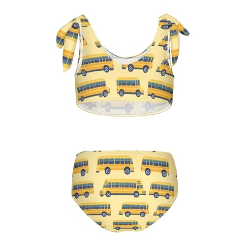 Wusikd Yellow School Buses Girls Swimsuits Two Piece Swimwear Bikini Set for for Girls Size 3T2