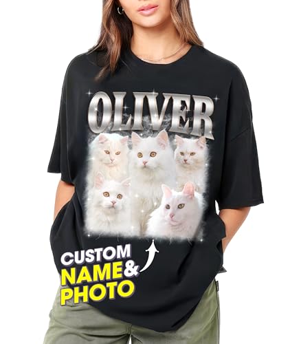 JIX & JOKY Custom Your Own Bootleg Rap Shirts with Dog Faces Custom Pet Shirt for Men Graphic Tshirt Gift Idea for Pet Lovers