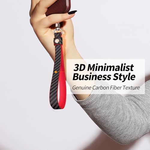 Leather Carbon Fiber Phone Wrist Strap Anti Theft Strap — view 5