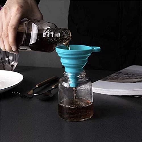 Misitifi Collapsible Funnel, Set Of 2, Flexible Silicone Foldable Kitchen Funnel For Liquid/Powder Transfer Hopper Food Grade Silicone Funnel #TOP6