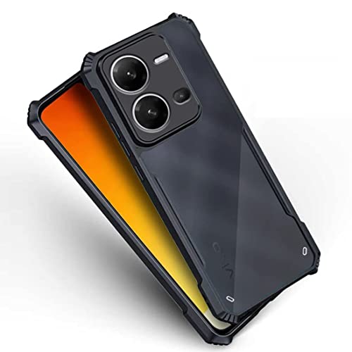 Image of Back Cover Clear Eagle Smoke Compatible with Model Vivo V2228 / Vivo V25 5G | Raised Edges I paky |Imported Rubber Bumper Scratch & Camera Protection - Black