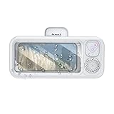 Wasserdichte Telefonhalterung, um 360 Grad drehbare Duschhalterung, integrierter kabelloser Lautsprecher, verstellbare, sichere Halterung, kompaktes Badezimmer-Gadget für Wohnung, Wohnheim, Reisen, Zu