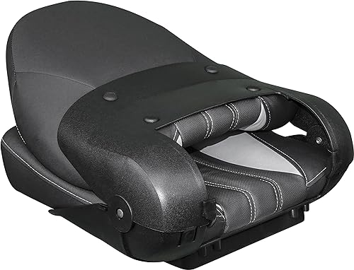 Tempress ProBax Orthopädischer Bootssitz, zusammenklappbar, hohe Rückenlehne, Schwarz/Grau/Carbon