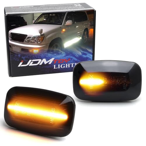 iJDMTOY Smoked Lens Amber Sequential Blink Full LED Front Fender