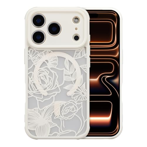 XIZYO Magnetic Case for iPhone 17 Pro Max Cute Floral, White by XIZYO - Used condition - CA$12.22
