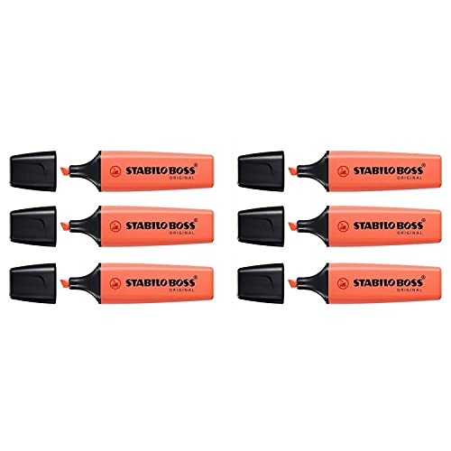STABILO BOSS Original Pastell Textmarker 2-5 mm Korallenpastell, 6 Stück