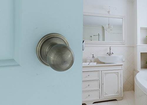 Copper Creek BK2020AB Kugeltürknauf, Durchgangsfunktion, 1 Packung, aus antikem Messing