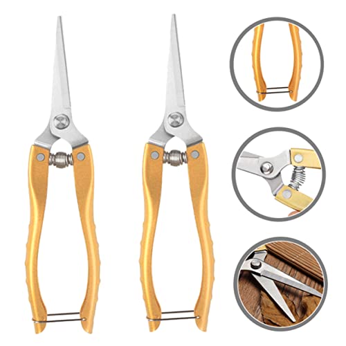 GANAZONO 6 Pçs Tesoura De Poda De Jardim Tesoura De Ramos Tesoura De Colheita Aço Inoxidável Dourado