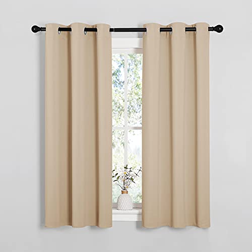Image of NICETOWN Room Darkening Draperies Window Curtain Panels, Thermal Insulated Grommet Room Darkening Curtains for Bedroom (Biscotti Beige, 2 Panels, W34 x L54 -inch)