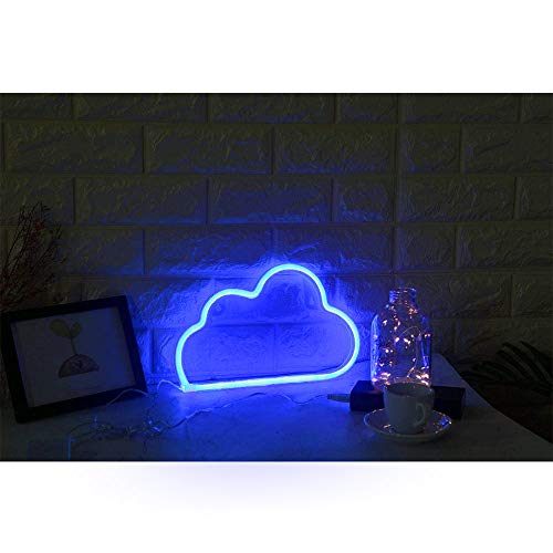 Image of YouOKLight neon cloud sign,cloud led light Wall Light Night Lights, Battery or USB Powered Neon Lights for Wall Decor, Bedroom, Kids Room, Living Room, Bar, Party, Christmas, Wedding (Blue)