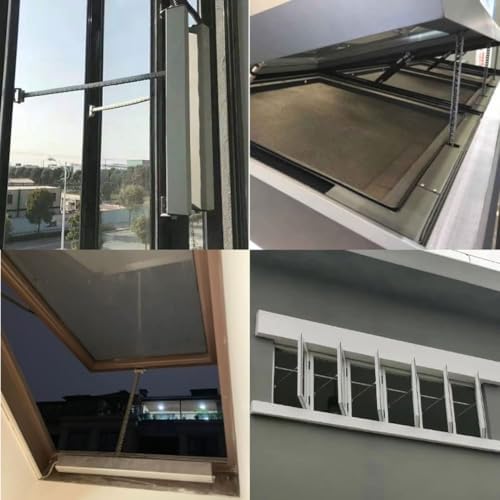 24V Electric Window Opener Actuator with Remote Control & Switch, Low Noise Double Chain, Adjustable Stroke 300-800mm, Ideal for Skylights, Greenhouses & Roof Vents