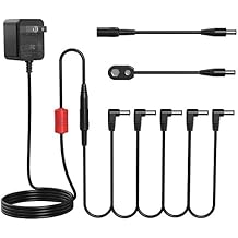 Donner DPA-100 Guitar Pedal Power Supply Adapter 9V DC 1A Tip Negative 5 Way Daisy Chain Cables for Effect Pedal