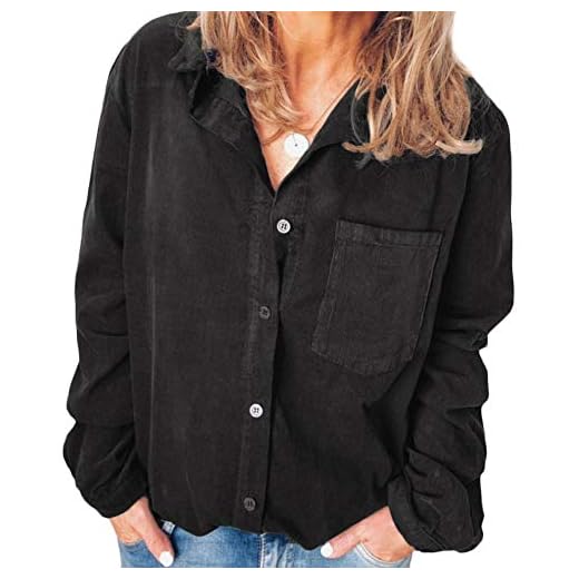 SOMTHRON Dam Casual Manchester Långärmad skjorta Button Down Fritid Blusar
