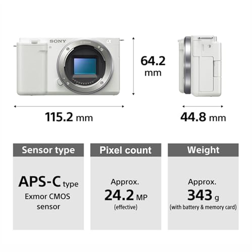 Image of Sony Alpha ZV-E10L 24.2 Mega Pixel Interchangeable-Lens Mirrorless vlog Camera with 16-50 mm Lens, Made for Creators | APS-C Sensor | Advanced Autofocus | Clear Audio & 4K Movie Recording - White