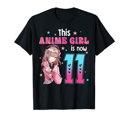 11 años de edad niña kawaii regalos anime niña 11 cumpleaños niños Camiseta