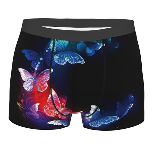 Glowing Night Butterfly Men's Underwear Boxer Briefs Soft Comfortable Underwear