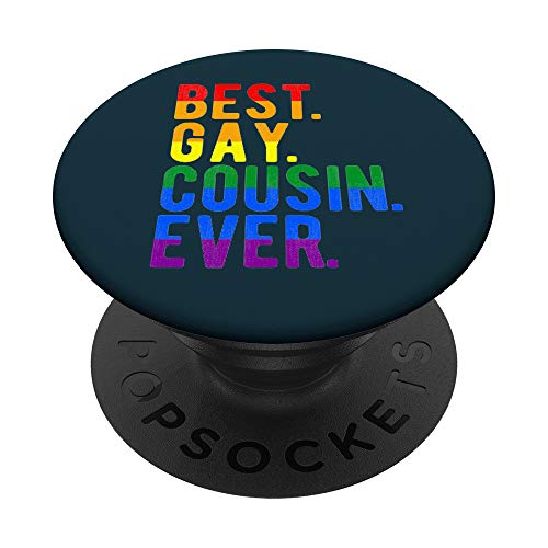 Best Gay Cousin Ever Rainbow Funny Statement LGBT Pride Gift PopSockets PopGrip: Agarre intercambiable para Teléfonos y Tabletas