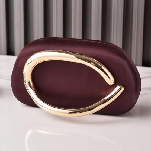 Image of Acrylic Clutch Purse for Women Classic Round Acrylic Evening Handbag Vintage Metal Handlebars Bag for Wedding Party Prom