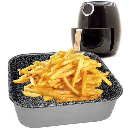 NAMAI - Bakplaat 20 x 20 - Vierkante luchtfriteuse - Vaatwasmachinebestendig - Bakplaat voor oven - Aluminium - Steen-look - 20 cm (20 x 20)