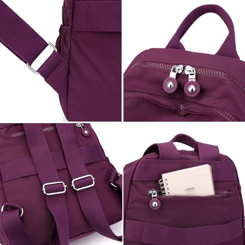 Image of Tanweibago Mini Nylon Women Backpacks,11L Small Ladies backpacks Casual Lightweight Women Shopping Travel Daypack (Purple)