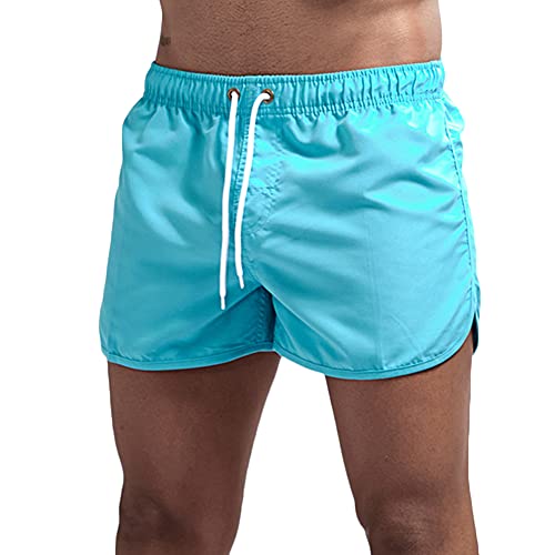 Lilychan Herren Badehose 7,6 cm schnell trocknend Strand Board Shorts kein Netzfutter, hellblau, Large Cover