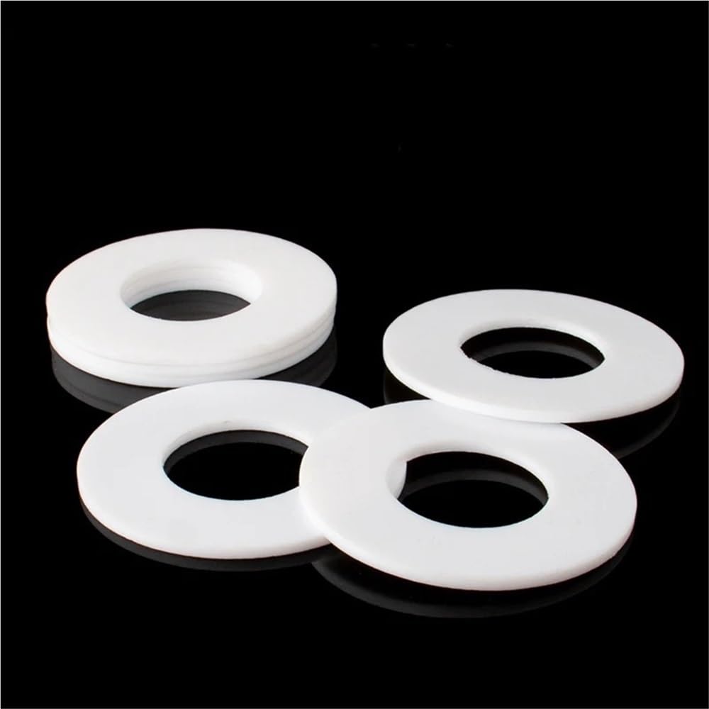 50 szt. Płaska uszczelka podkładki PTFE - rozwiązanie uszczelniające o grubości 1,25 mm do manometrów i złączy rur wodnych(14x18x1.25mm)