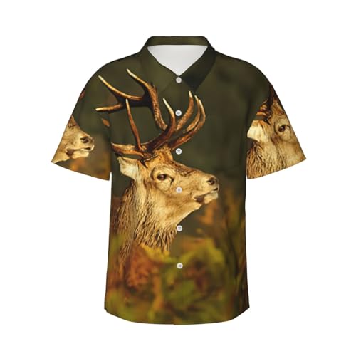 Chemise hawaïenne cerf pour homme et short de plage d'été décontracté