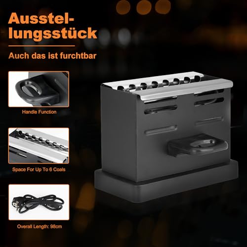 SERdeerCH Shisha Kohleanzünder Elektrischer für Shisha Kohle 800W kohlenanzünder Elektrischer Kohlegrill kohle anzünder Charcoal Burner Heizung Mini Herd Hot (schwarz)