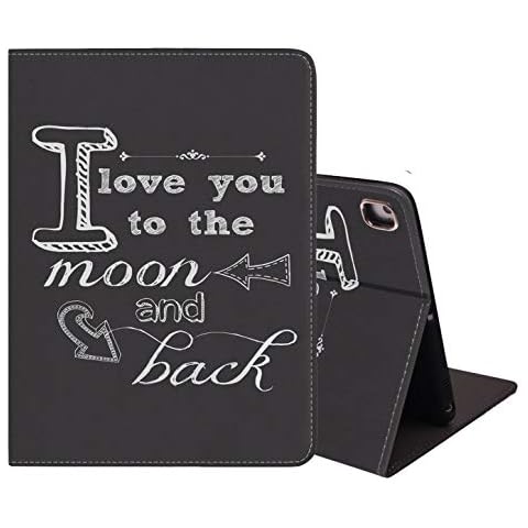 LACOMA for iPad Mini 5/4 Case, iPad Mini 1/2/3 Case, Protective Leather Case, Adjustable Stand Auto Wake&Sleep Smart Case for iPad Mini 5th/4th Gen, Black White Art,I Love You to The Moon and Back Cover