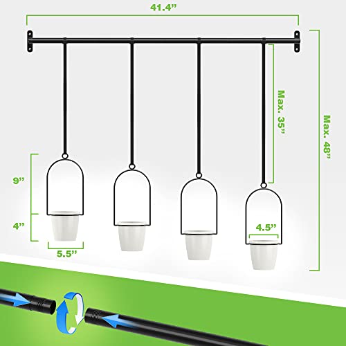 Kcysta Hanging Planters For Indoor Plants, Indoor Outdoor Hanging Planter 4 Pack Plant Hanger, Wall Or Ceiling Hanging Plant Holder, Black #TOP6