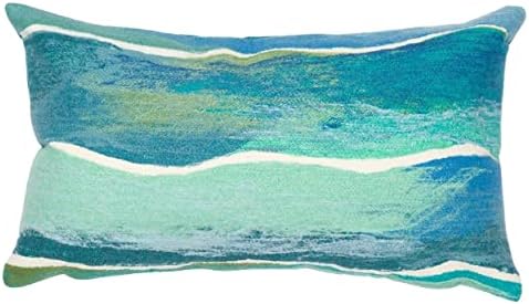 Liora Manne Visions IV Indoor/Outdoor Handmade Pillow - Contemporary Ombre Casual Colorful (Swell Pool) (20" x 20")
