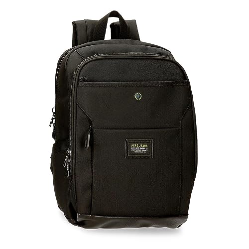 Pepe Jeans Leighton Gepäcktasche für Herren, Schwarz, Talla única, laptoprucksack