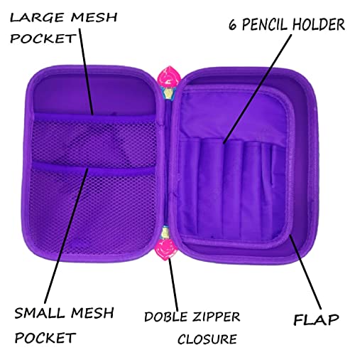 Image of Big Size Unicorn Pencil Case with Compartments, Pencil Pouch for Kids, Pencil Box for Kids, School Supply Organizer for Students, Stationery Box Pouch (1 Unit) (Purple)