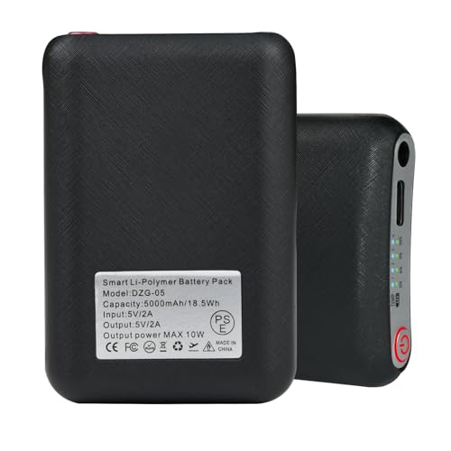 TEKCAM 5V 5000mAh Lithium Polymer Batteries Compatible with Baowenqier Pekwziz Hlaohswer Heated Socks, Rabbitroom Heated Gloves with DC Port, Overcharge & Short Circuit Protection