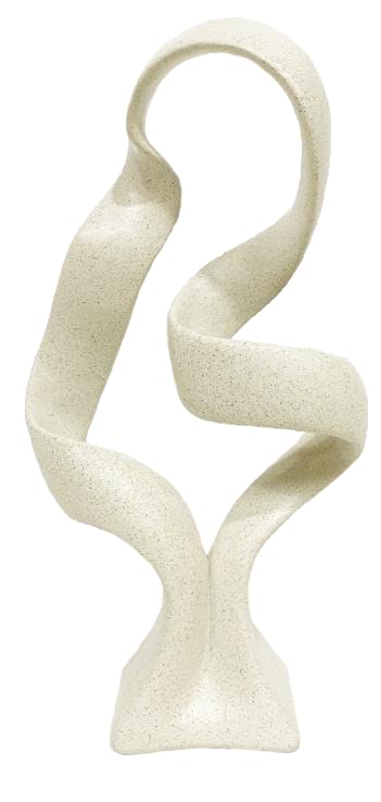 LAIKEARTS 15" Modern Abstract Ribbon Decorative Sculpture, Knot Sculptures,Home Decor,Coffee Table Statues,Dining Living Room Desk Decor（White）