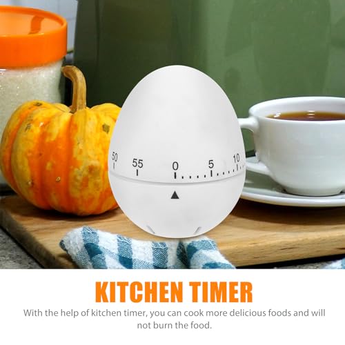 AUTSUPPL Mechanical Egg Shape Kitchen Timer for Cooking and Kitchen Use, Easy to Use Visual Timer with Metal, Silicone and Plastic Material, Modern and Creative Design for Precise Time - Image 3