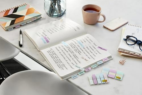 Post-it Trwałe zakładki, 36/opakowanie, 24 szt. / etui, 2,5 cm szerokości, gradient niebieski, różowy, przezroczysty (686-GRDNT), 36 sztuk (1 szt.)