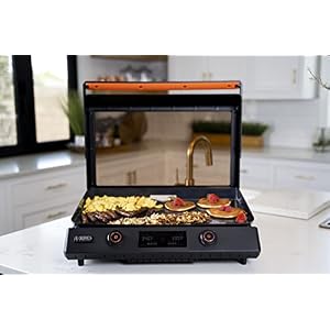 22 Electric Griddle Nonstick with Lid 8001 E Series Tabletop Large Griddle with Seasoning By Blackstone For Indoor and Outdoor Use Wholesalehome Cloth Included