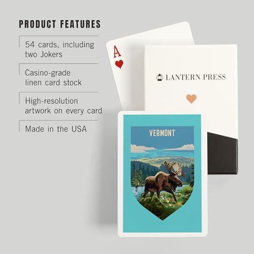 Lantern Press Vermont, Cartas de Póker 52 piezas miniatura 3