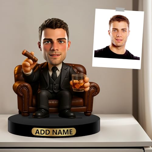 JLSKCN Personalised Figurine Desk Ornament Personalised Photo Cartoon Style Portrait Sculpture Desktop Decor Sculpture Desk Gifts Sign Ornament for Men Women Family Couple Christmas Birthday