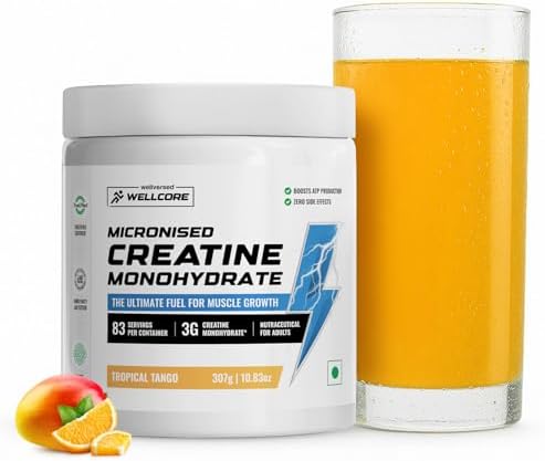 Wellcore Pure Micronised Creatine Powder (83 Servings, Tropical Tango)