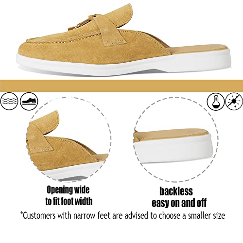 Lovee Cosee Mule For Women Closed Almond Toe Backless Slip On Flat Slides Penny Loafer Slippers #TOP4