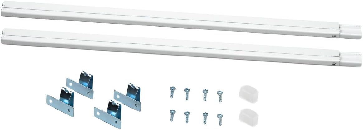 TWO Castellanos FLAT SASH RODS for Top & Bottom Doors & Sidelights, White (18" to 28")