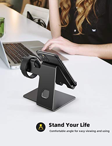 Lamicall Stand For Apple Watch Phone Holder 2 In 1 Desktop Stand Holder Charging Station Dock Compatible With Apple Watch Se Series 8/7/6/5/4/3/2 Ultra [Charging Cable Not Include] #TOP2