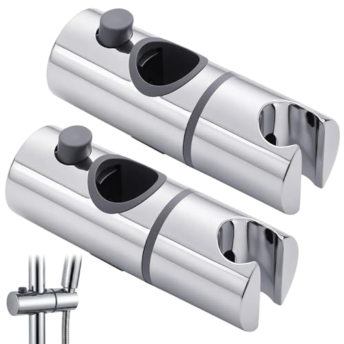 2 Stück Universal Handbrause Halterung, Duschkopf Halterungen, 360° Drehbar, Kompatibel Mit Zylindrischen Duschstangen Mit 19-25 Mm Durchmesser, Duschkopf Halterung Aus ABS