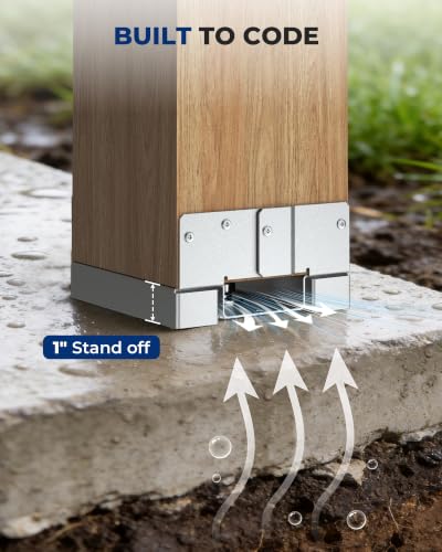 Image of 10PCS 6x6 Post Base for Concrete, Brackets for Deck Fence Pergola